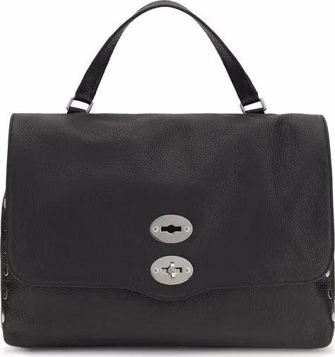 Zanellato Black Calf Leather Bos Taurus Handbag