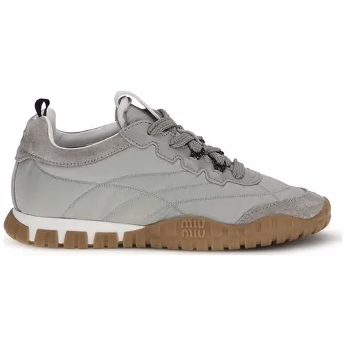 Miu Miu Gray Recycled Polyamide Athletic Sneakers