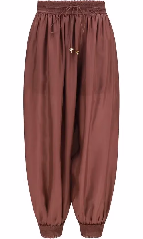 Zimmermann Bordeaux Silk Casual Pants