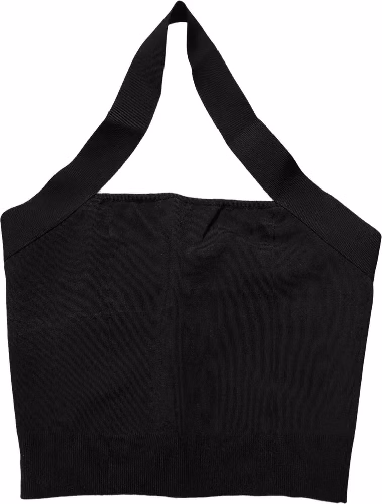 Dolce & Gabbana Black Square Neck Halter Cropped Tank Top