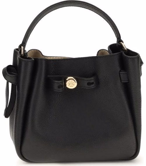 Tory Burch Black Calf Leather Bos Taurus Shoulder Bag