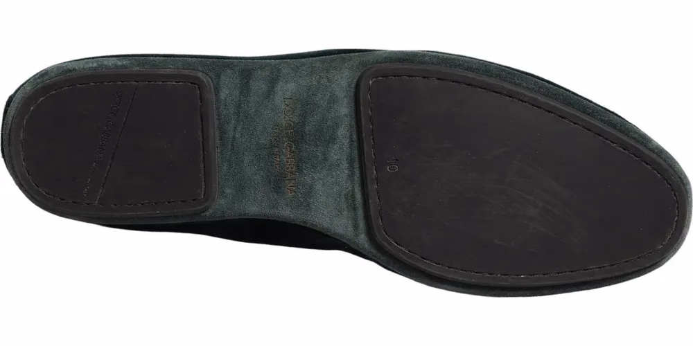 Dolce & Gabbana Green Velvet Slip On Men Flats Loafers Shoes