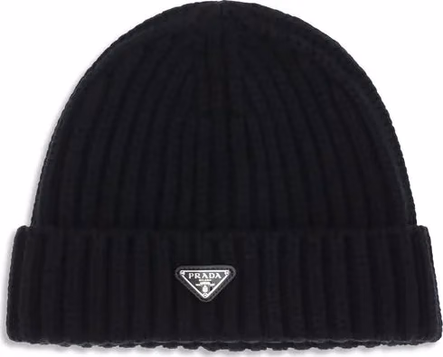Prada Black Wool Oves Aries Beanie