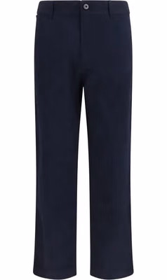 Blue Cotton Casual Pants