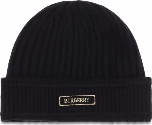 Burberry Black Wool Oves Aries Beanie