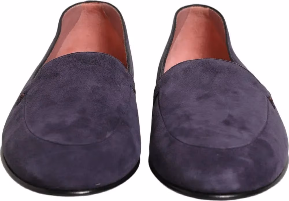 Dolce & Gabbana Violet Velvet Slip On Men Flats Loafers Shoes