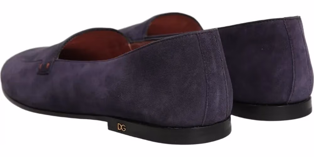 Dolce & Gabbana Violet Velvet Slip On Men Flats Loafers Shoes