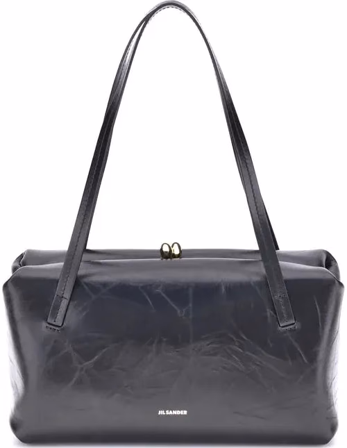 Jil Sander Black Calf Leather Bos Taurus Shoulder Bag