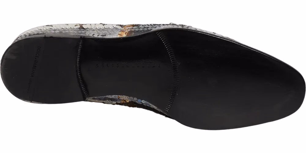Dolce & Gabbana Multicolor Embroidered Sequin Loafers Shoes