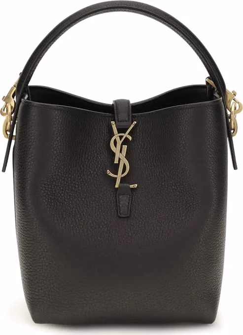 Saint Laurent Black Calf Leather Bos Taurus Backet Bag