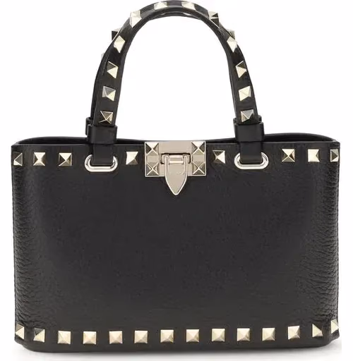 Valentino Garavani Black Calf Leather Bos Taurus Handbag
