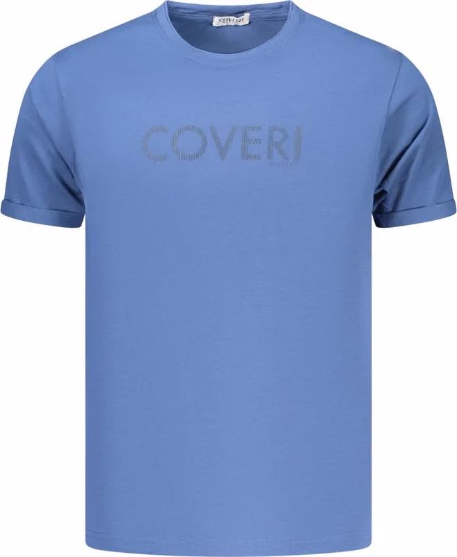 Coveri Moving Blue Cotton Men's T-Shirt