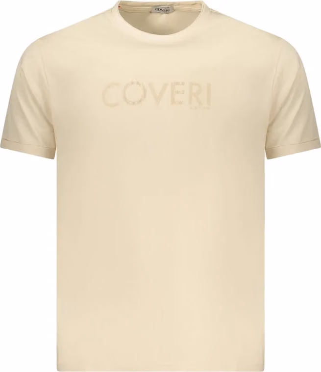 Coveri Moving Beige Cotton Mens T-Shirt