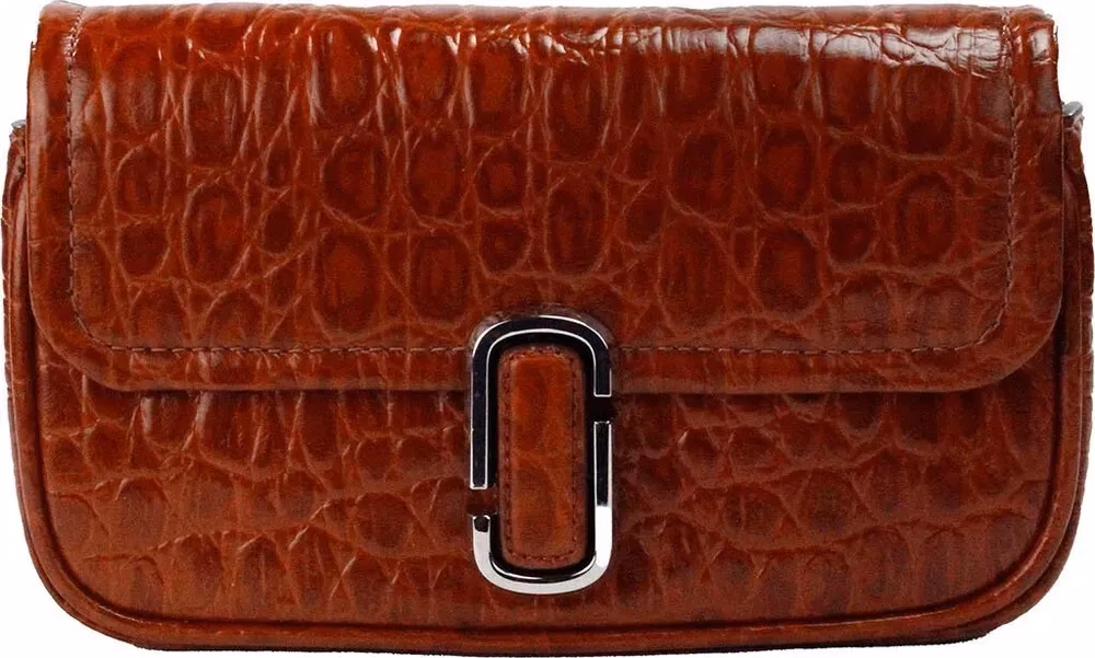 Marc Jacobs Marc Jacobs The Mini Shoulder Bag Spice Brown Embossed Leather Crossbody Bag