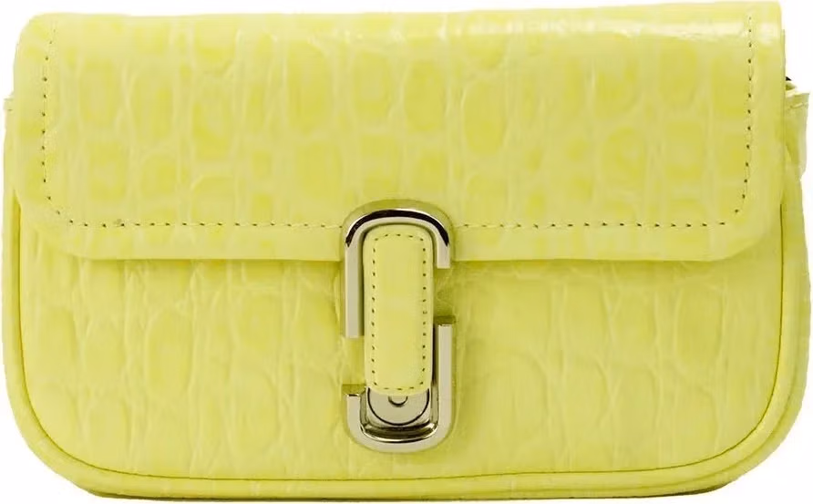 Marc Jacobs Marc Jacobs The Mini Shoulder Bag Yellow Embossed Leather Crossbody Bag