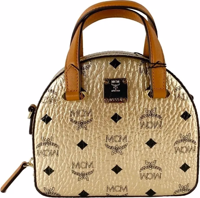 MCM MCM Half Moon Mini Round Top Tote Crossbody Bag