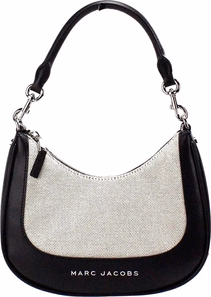 Marc Jacobs Marc Jacobs Natural Black Canvas Leather Hobo Shoulder Handbag Purse