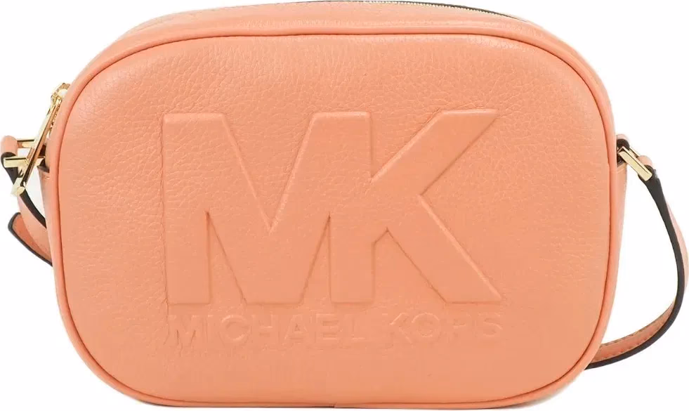 Michael Kors Michael Kors Jet Set Travel Medium Sherbert Leather Oval Camera Crossbody Bag