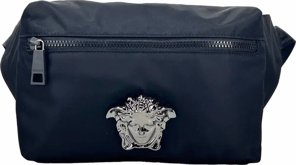 Versace Versace Medusa Black Nylon Belt Bag Waist Fanny Pack Purse
