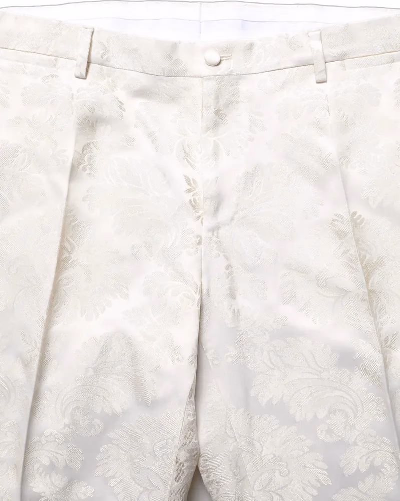 Dolce & Gabbana White Floral Men Dress Formal Trouser Pants