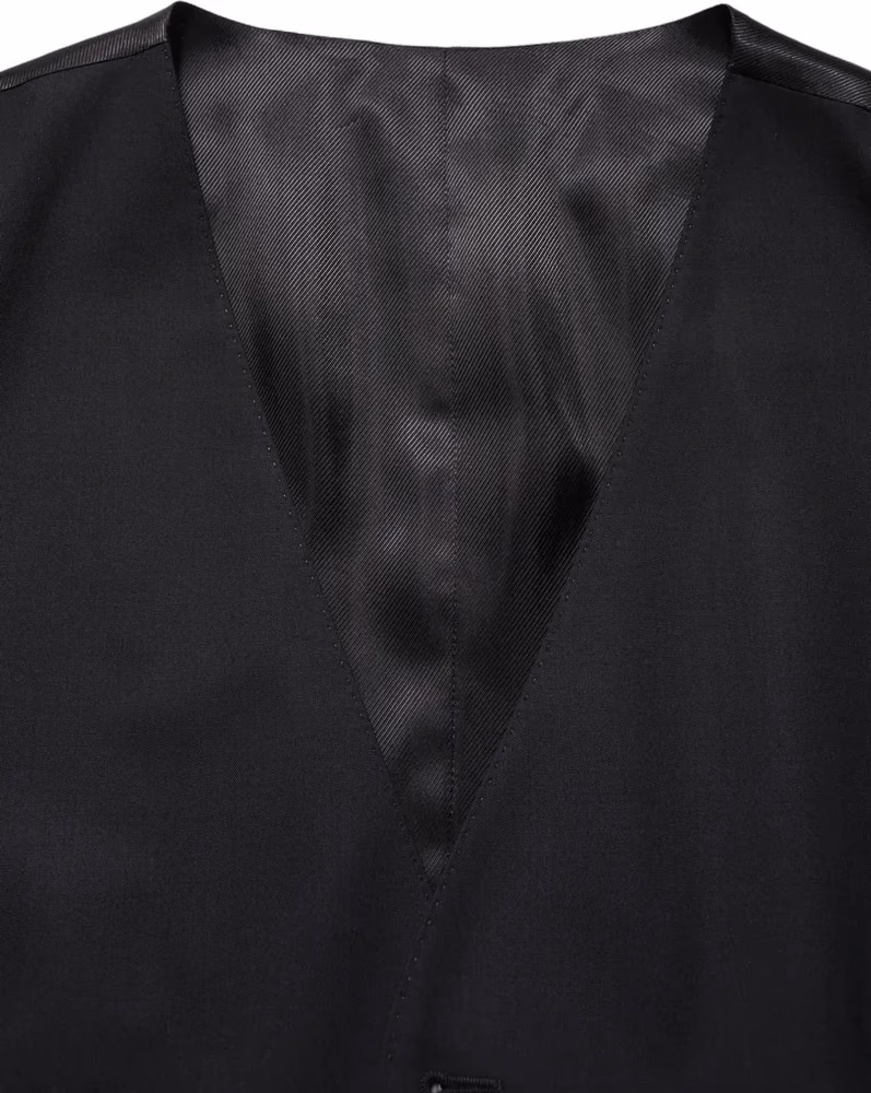 Dolce & Gabbana Black Wool Single Breasted Waistcoat Vest
