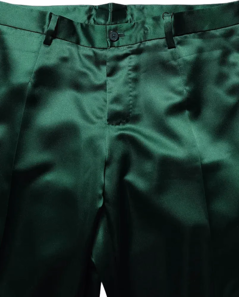 Dolce & Gabbana Dark Green Tapered Leg Dress Trouser Pants