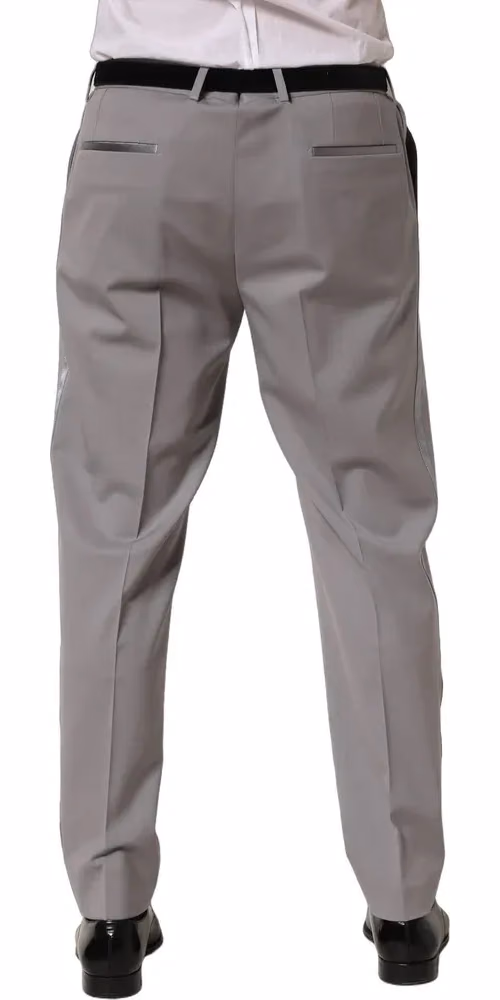 Dolce & Gabbana Gray Wool Tapered Men Dress Trouser Pants
