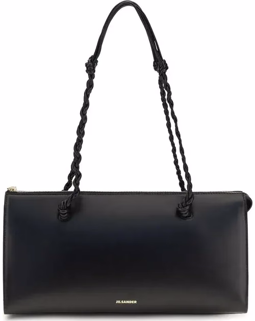 Jil Sander Black Calf Leather Bos Taurus Shoulder Bag