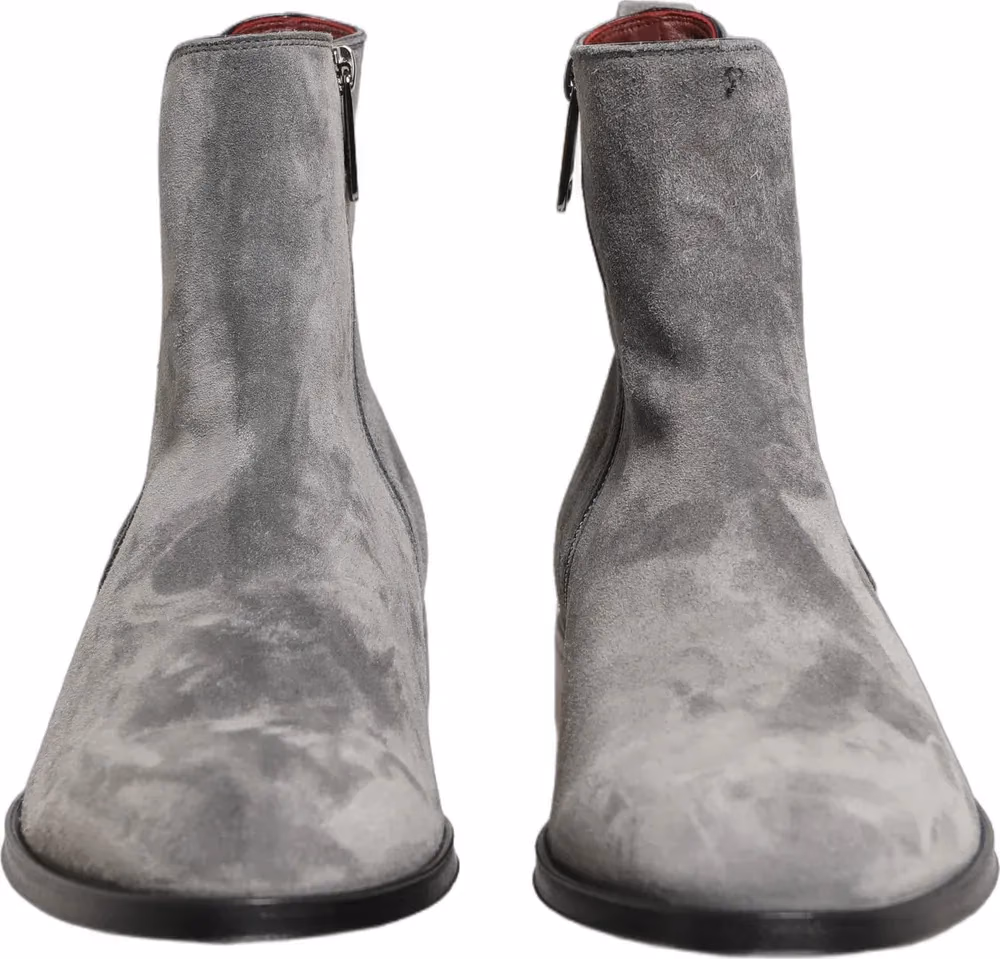 Dolce & Gabbana Gray Suede Leather Chelsea Boots Shoes