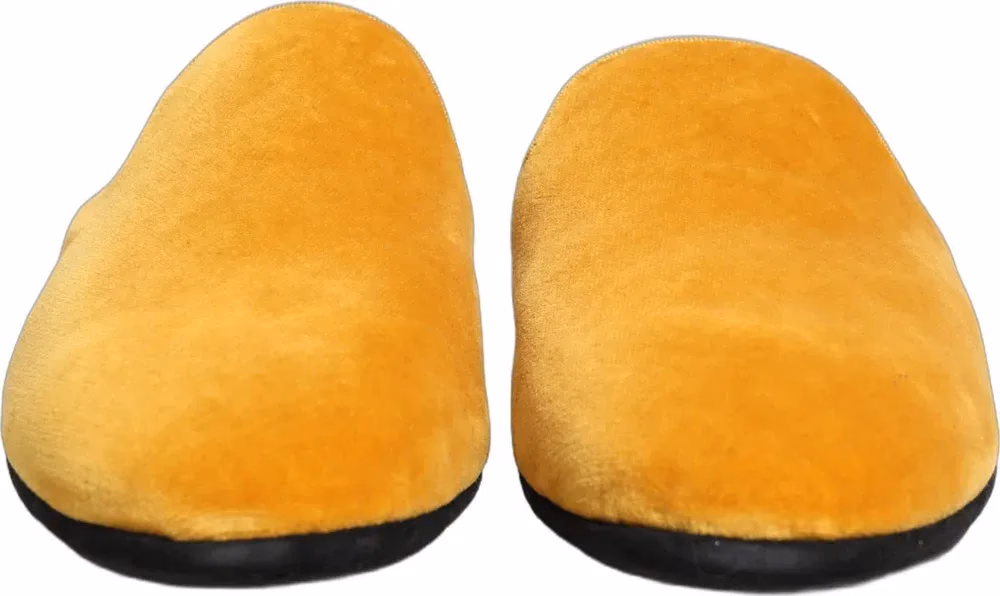 Dolce & Gabbana Yellow Suede Slides Flat Slipper Men Shoes