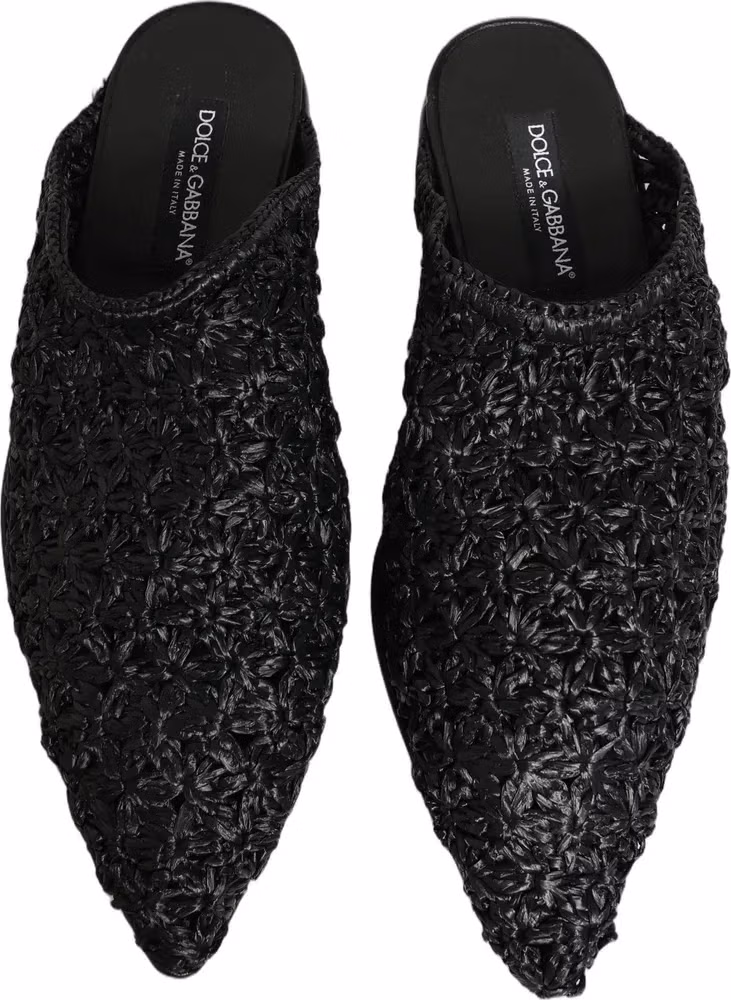 Dolce & Gabbana Black Mules Slides Slippers Men Flats Shoes
