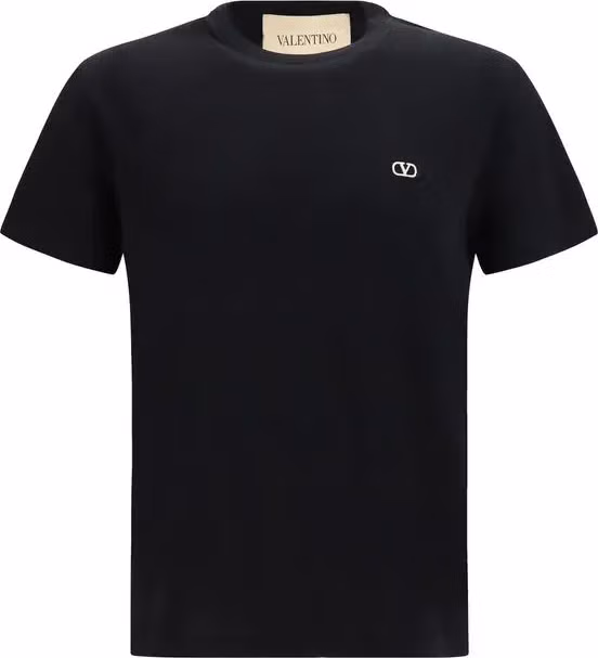 Valentino Garavani Black Cotton T-Shirt