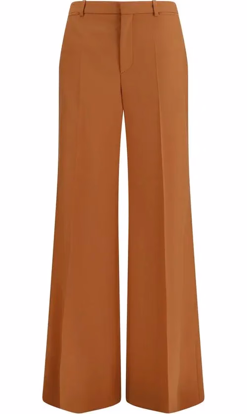 Chloé Orange Cotton Flared Pants