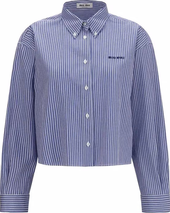 Miu Miu Blue Cotton Dress Shirt