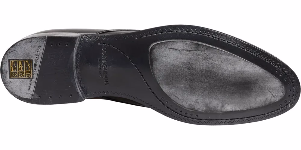 Dolce & Gabbana Dress Black Leather Lace Up Derby Men Shoes