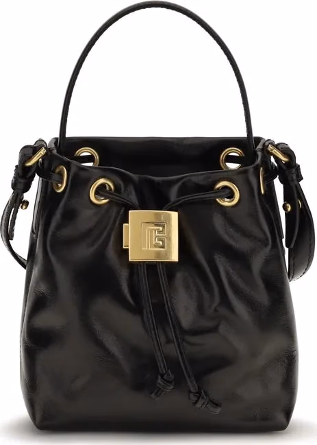 Balmain Black Calf Leather Bos Taurus Backet Bag