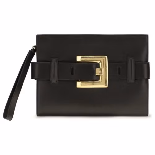 Balmain Black Lamb Ovis Aries Aries Clutch Bag