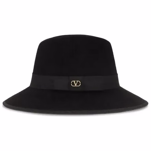 Valentino Garavani Black Cotton Fedora