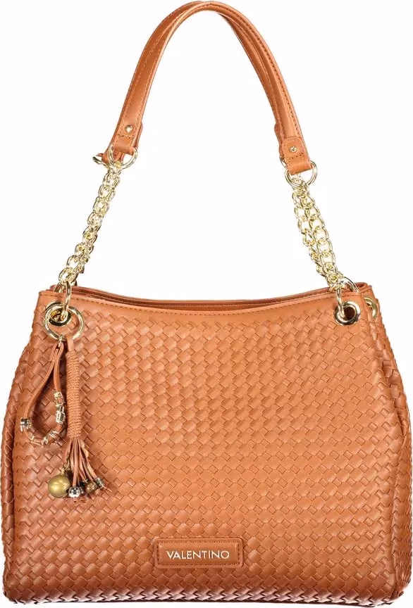 Mario Valentino Brown Polyurethane Women Bag With Shoulder Handles