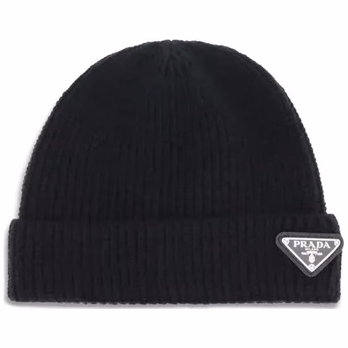 Prada Black Wool Oves Aries Beanie