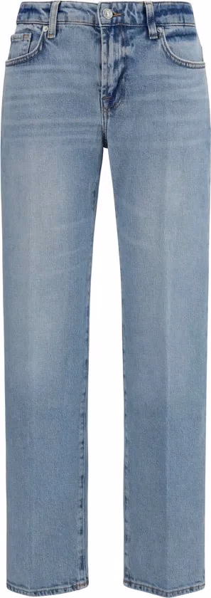 7FOR Blue Cotton Straight-Leg Jeans