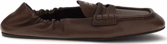 Miu Miu Brown Lamb Ovis Aries Aries Slip-On Loafers