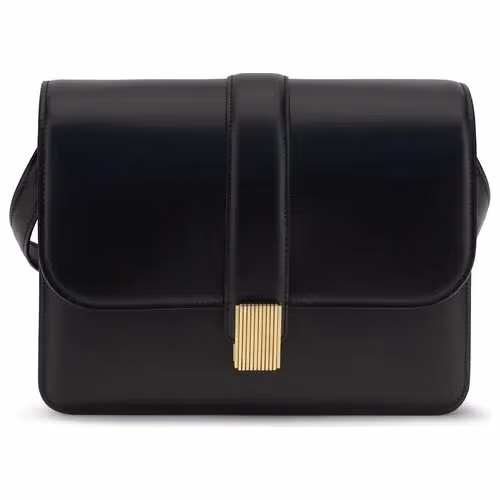 Khaite Black Calf Leather Bos Taurus Shoulder Bag