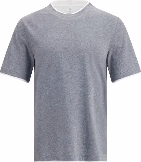 Brunello Cucinelli Gray Cotton T-Shirt