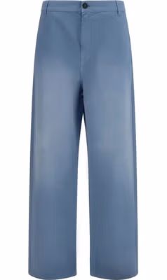 Blue Cotton Casual Pants