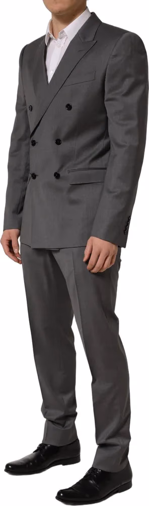 Dolce & Gabbana Gray MARTINI Slim Fit Formal 2Piece Men Suit