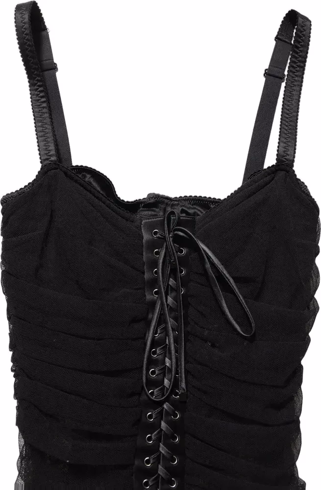 Dolce & Gabbana Black Bodycon Fitted Corset Style Mini Dress