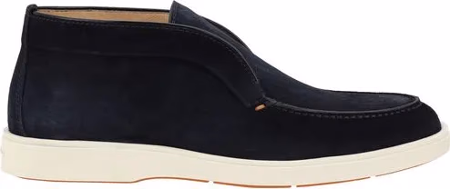 Santoni Blue Calf Leather Bos Taurus Ankle Boots