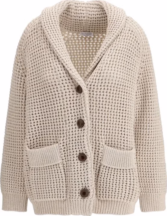 Brunello Cucinelli Beige Cotton Cardigan