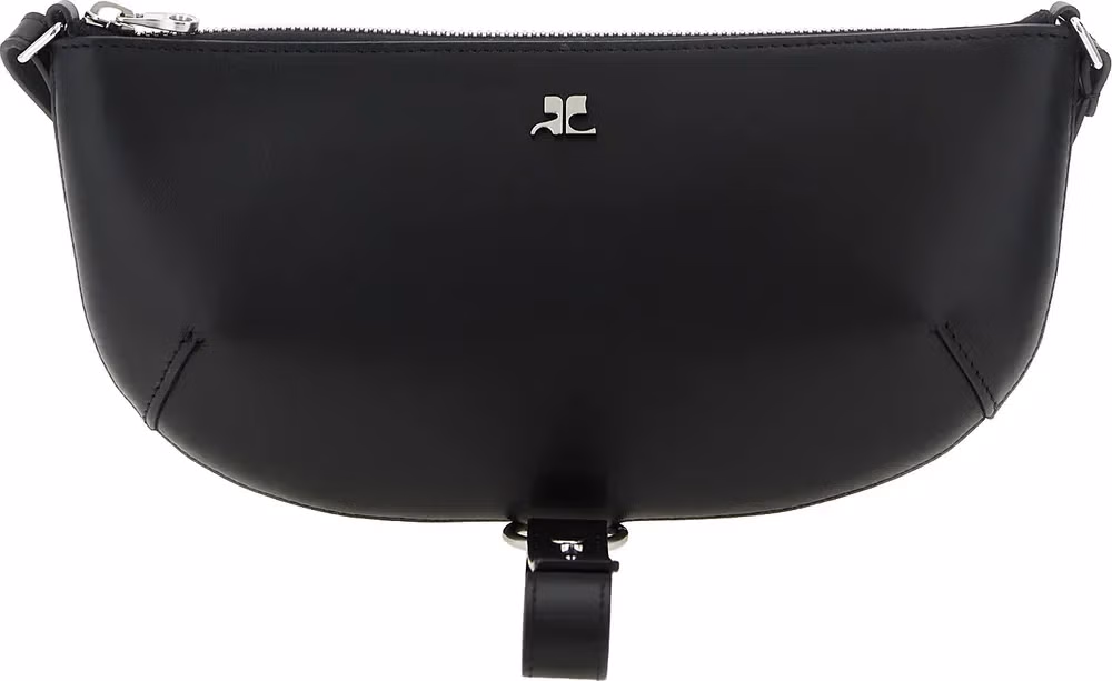 Courrèges Black Calfskin Shoulder Bag